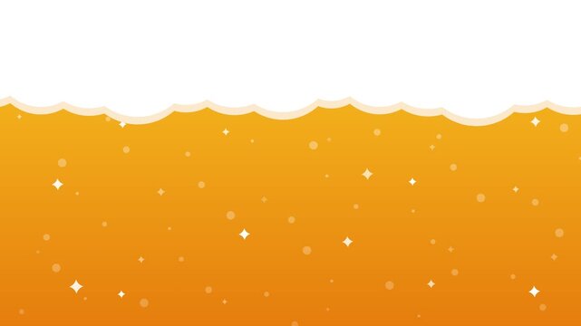 Beer background animation with floating carbonation bubbles and foam loop