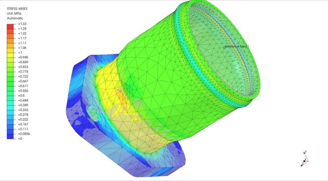 Mechanic simulation engineering - Stress and breakpoint analysis of Mechanical part under force and moment conditions