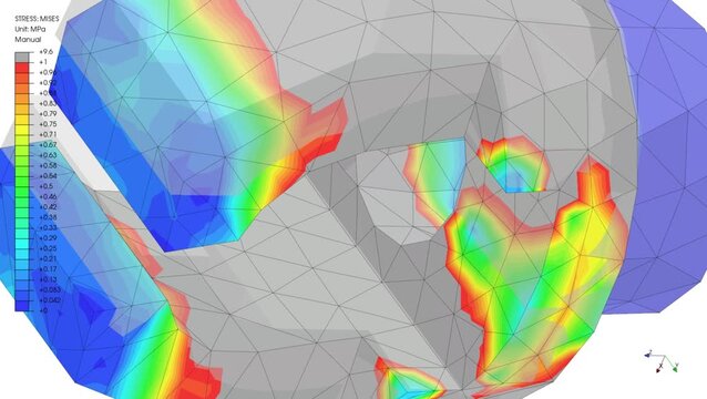 Mechanic simulation engineering - Stress and breakpoint analysis of Mechanical part under force and moment conditions