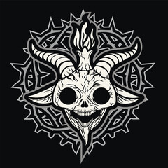 Obraz premium goat skull of Baphomet, vintage design t shirts 