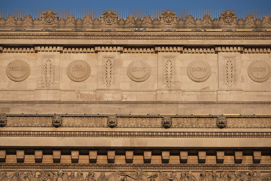 Classical/Neoclassical building fa&ccedil;ades, columns, pediments, Statues, Greco-Roman shapes and design, Ornaments... From this Architectural style inspired by Classical Antiquity. Mostly taken in Paris.