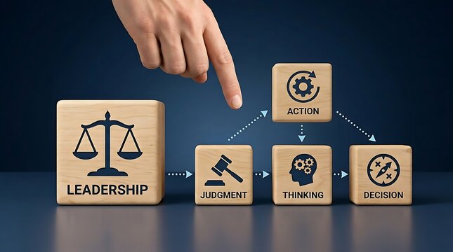 Leadership is built upon judgment, thinking, action, and decision-making, guided by a conceptual process towards a goal.