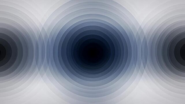 Abstract concentric circular shapes in smooth layered style on a light gray background, representing calm motion and depth concept