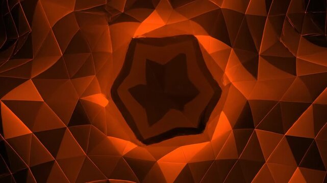 Abstract motion graphics creating a seamless loop of animated glowing orange and black geometric patterns with subtle, undulating movement concept, creating, movement