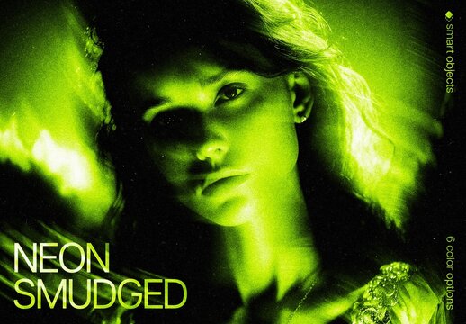 Smeared Neon Photo Effect For Poster And Social Media Design