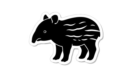 Fototapeta premium Black and white animal sticker.
