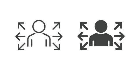Fototapeta premium Market Reach Icon. Line and glyph solid icon