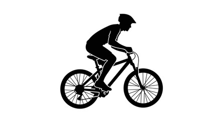 Fototapeta premium Man Riding a Mountain Bike.