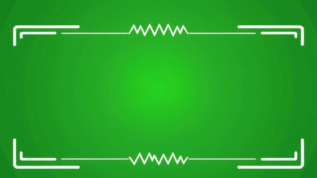 Animated green background with white frame and zigzag lines for video editing and motion graphics