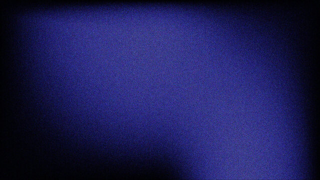 A distorted blue television screen filled with static noise and glitchy effects, set against a dark background.