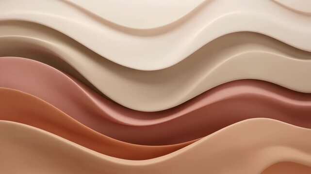 Abstract soft wavy layered background with smooth gradient earth tones for modern design