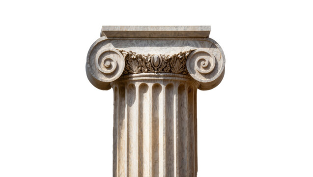 Ionic column capital with volutes and acanthus leaves