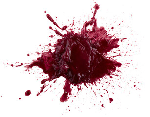 Fototapeta premium Red Liquid Splatter Explosion on White Background