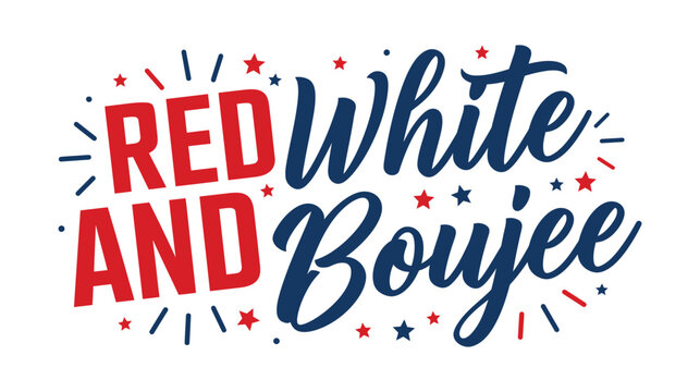 Red vector typography with patriotic blue holiday message
