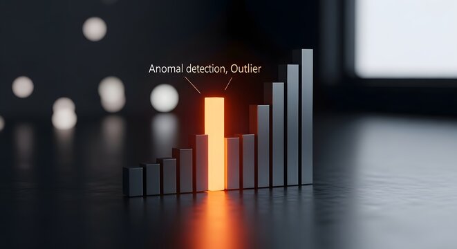 Anomaly detection and outlier identification in data analysis, highlighting an unusual data point in a bar graph.
