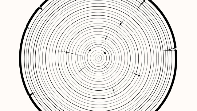 Tree ring diagram black lines on white concentric circle illustration cross section