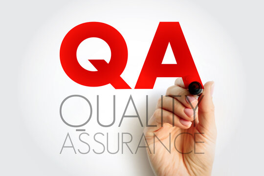 QA Quality Assurance acronym concept written with marker by hand. Business and technology term for testing, evaluating, and maintaining standards of product or service quality