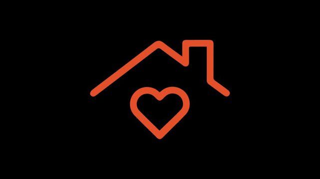Residential Care and Support Logo animation on a black background