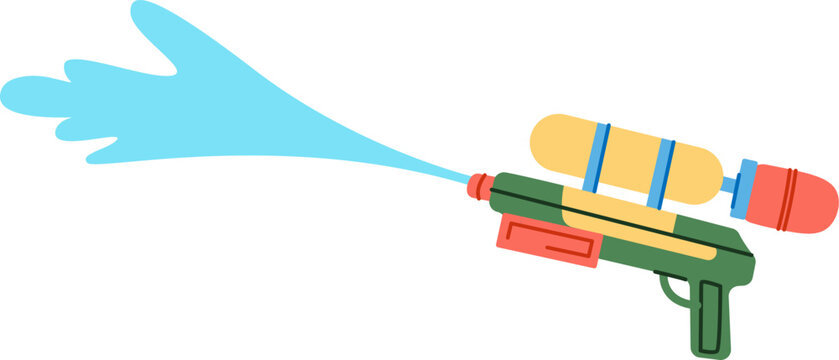 Water Gun Spraying Cartoon