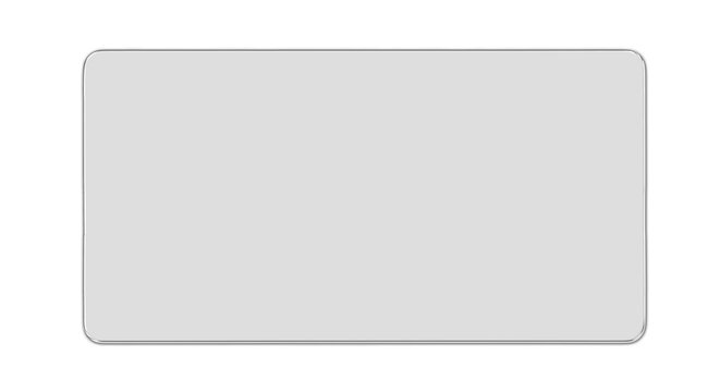 A sleek rectangle shape with rounded edges sits on a transparent background
