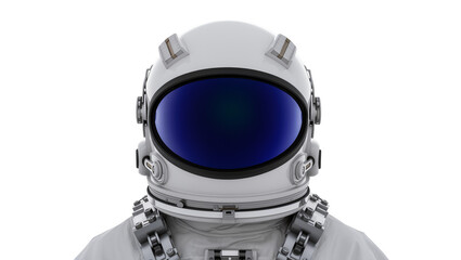 Astronaut helmet with blue visor and white suit details © Hannah
