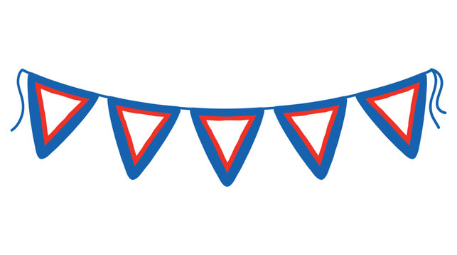 Bunting vector illustration with patriotic triangular flags