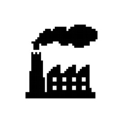 Fototapeta premium Pixel art factory emission icon