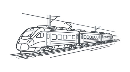 Electric Train on Railway Tracks. © Ahmad