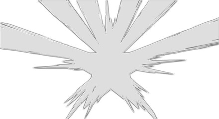 A grey explosion burst on a transparent background with sharp edges © Sopna