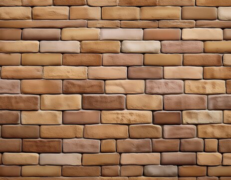 a detailed seamless background illustrating a classic brick wall in shades of brown tan and beige