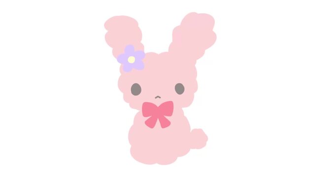 cute, bunny, rabbit, kawaii, pink bunny, chibi, mascot, animated character, loop