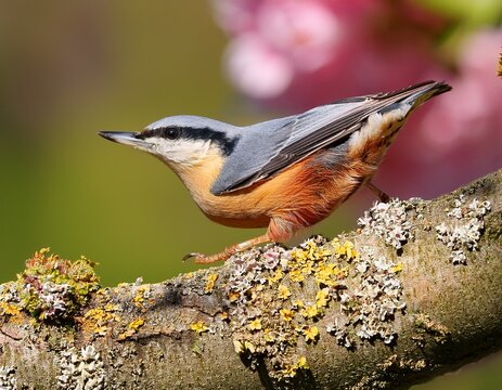 red breasted nuthatch sitta canadensis in spring