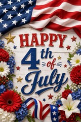 Fototapeta premium Happy 4th of July Independence Day of USA 