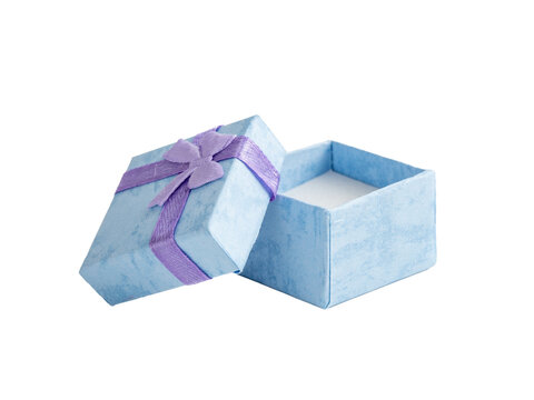 square pastel baby blue ring jewelry box close up