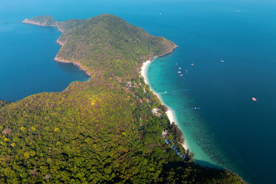 Coral Island Ko He Phuket Pristine beach, clear ocean, lush jungle. Perfect for a relaxing escape