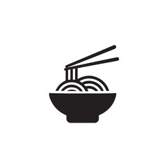 Ramen food japanese asian icon silhouette vector design art illustration © KhanAzizul