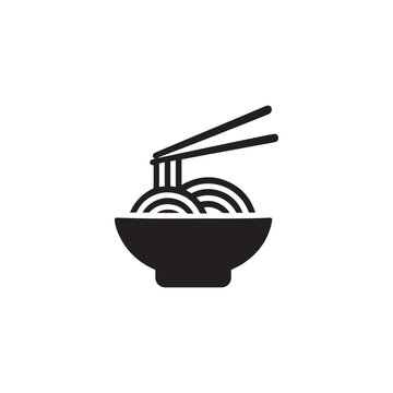 Ramen food japanese asian icon silhouette vector design art illustration