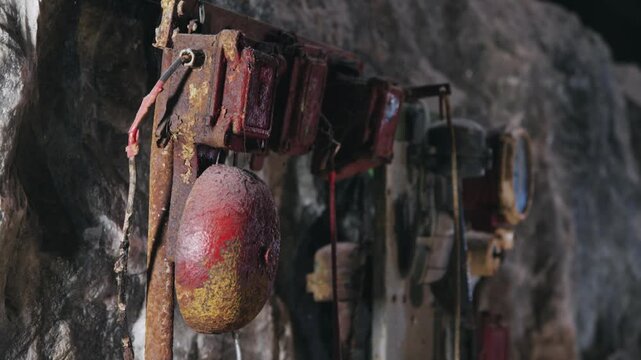 Vintage Mining Equipment in Historic Slanic Unirea Salt Mine
