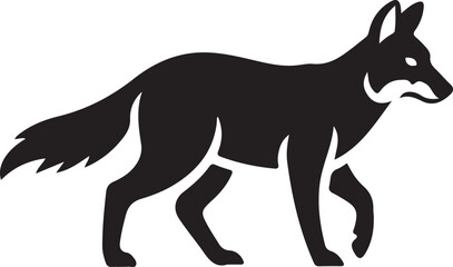 Fototapeta premium Fox Silhouette Vector Illustration Isolated Wild Animal Black Shape Icon