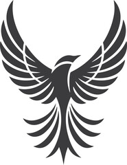 Obraz premium Phoenix Bird Wings Tribal Emblem Symbol