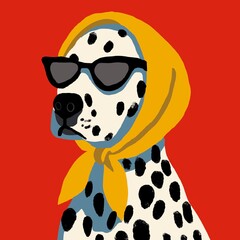 Animals-inspired pet fabric pattern celebrates the beauty of the animal kingdom and the adventurous spirit of travel. of Animals the design is fabric orange brown and purple tones in a fabric palette  © Yoko_goodday