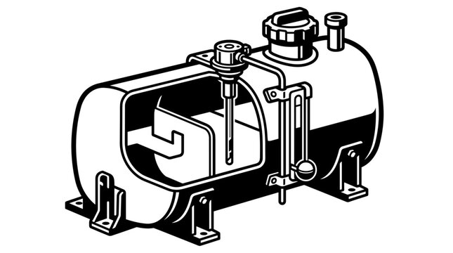 Fuel Tank Diagram with Internal Components.