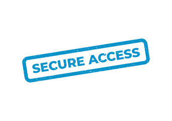 Fototapeta premium Blue rectangular rubber stamp with the text secure access on it