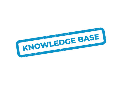 Blue knowledge base rubber stamp seal icon on a flat surface