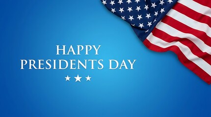 Happy presidents day greeting card with american flag