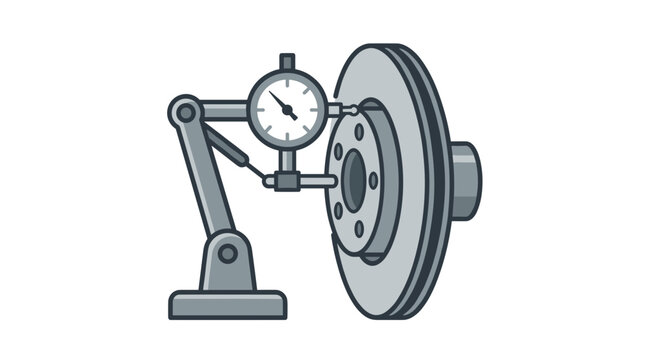 Dial Indicator Measuring Car Brake Disc Precision.