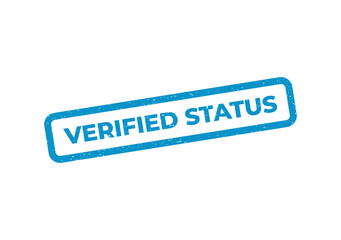 Fototapeta premium Blue rubber stamp with the text verified status inside a rectangle