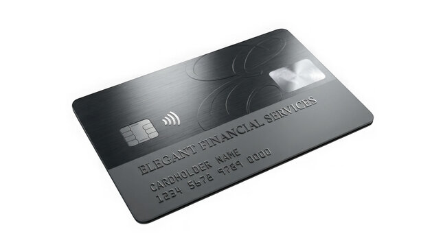 Sleek Black Credit Card With Chip And Contactless Symbol