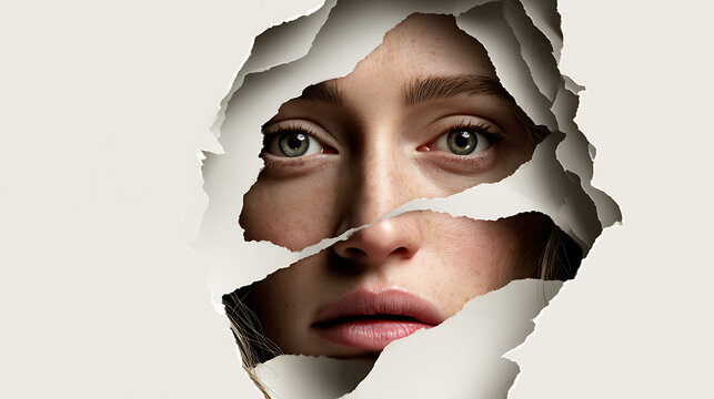 Fragmented Portrait of a Woman Representing Hidden Identity