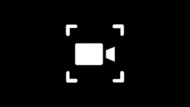 Video recording icon concept animation with frame. Camera icon with word rec in suitable for photography apps.
